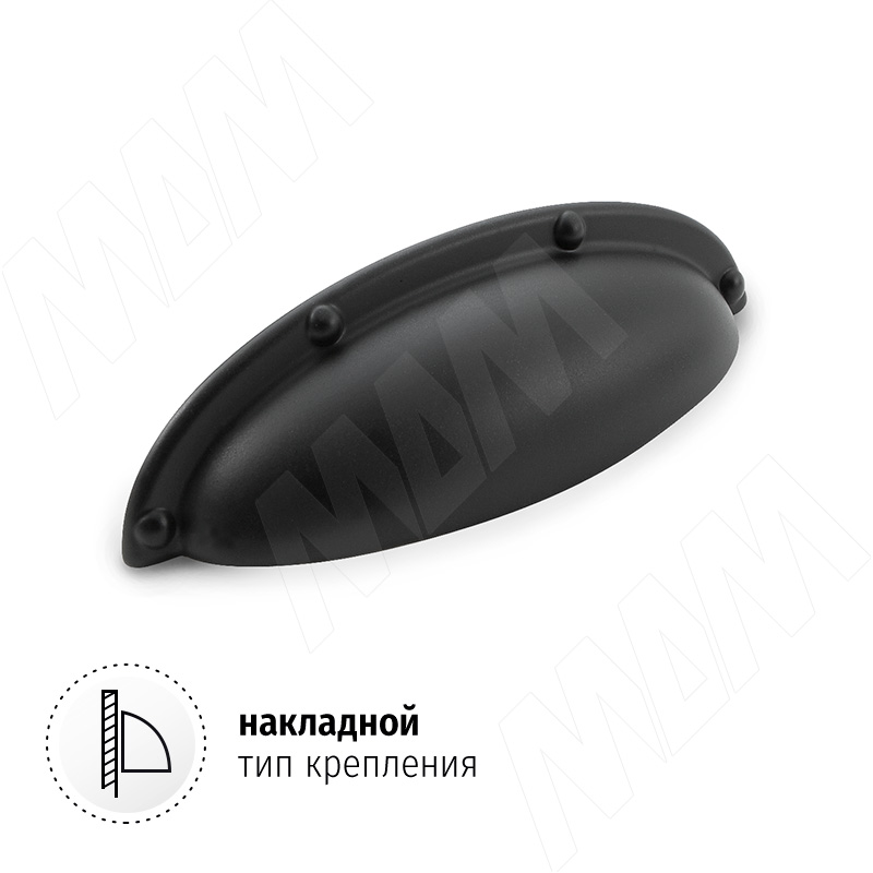 Ручка-раковина 64мм черный матовый фото товара 2 - WMN.5230.064.00N4