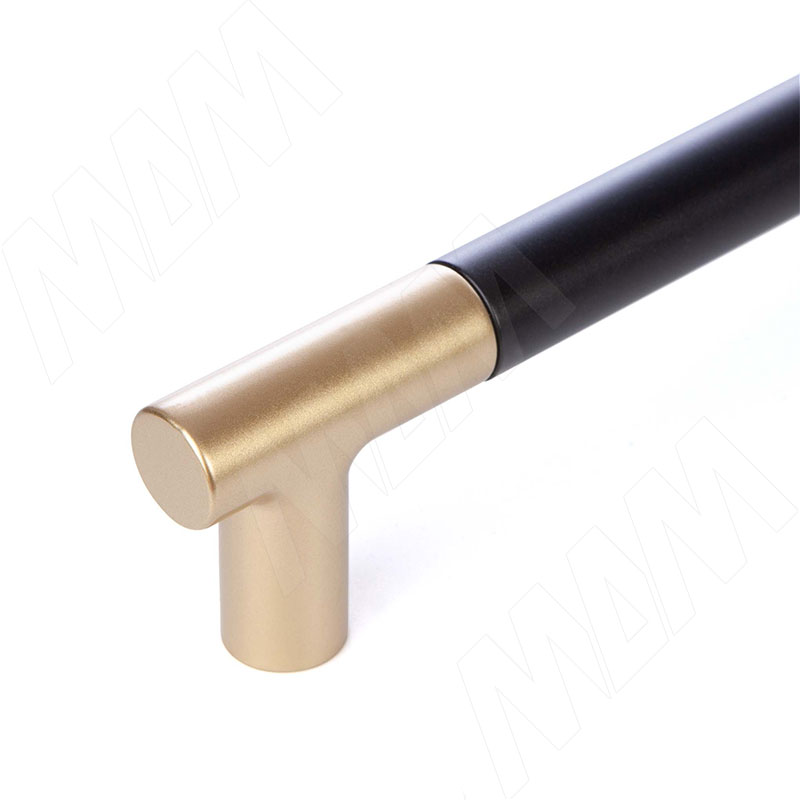 Ручка-рейлинг 1800мм черный матовый/латунь фото товара 2 - WMN.886.1800.N46C