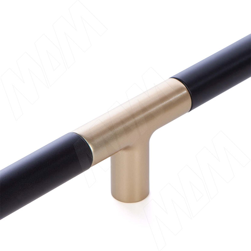 Ручка-рейлинг 1800мм черный матовый/латунь фото товара 3 - WMN.886.1800.N46C