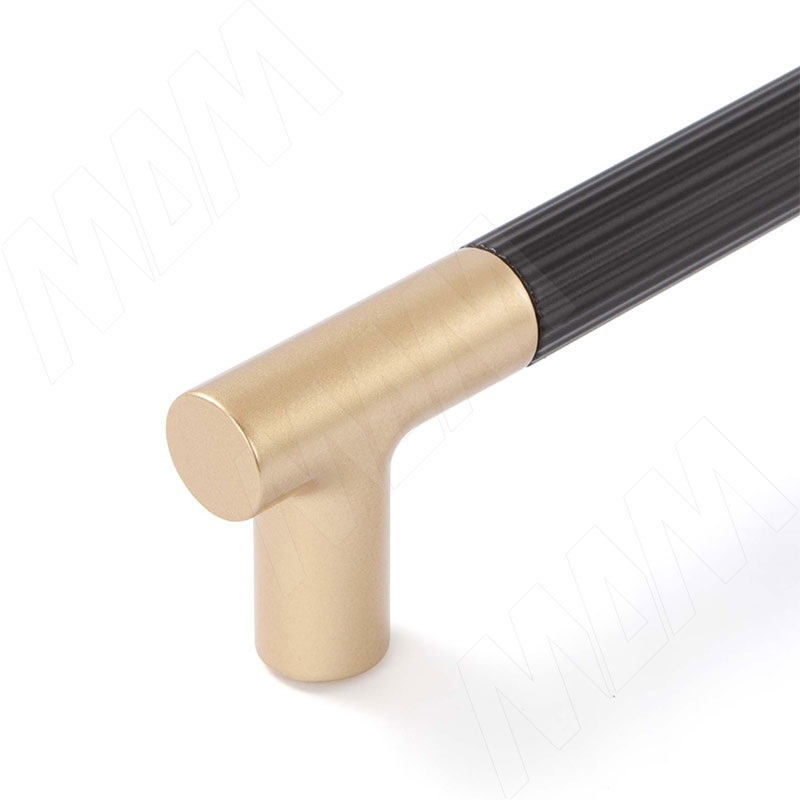 Ручка-рейлинг 1800мм черный матовый/латунь фото товара 2 - WMN.887.1800.N46C
