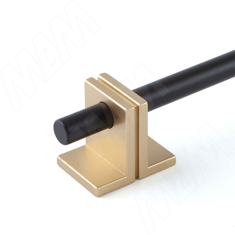 Ручка-рейлинг 320мм черный матовый/латунь фото товара 2 - WMN.906.320.N46C