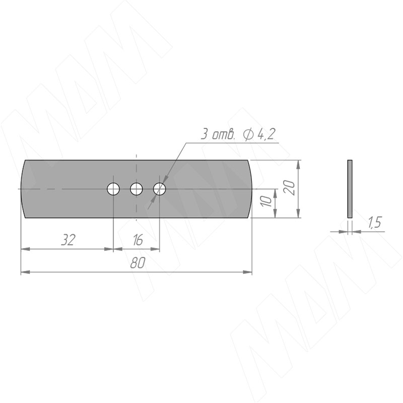 Декоративная накладка 16мм (L=80мм), Timeless metal titanium фото товара 2 - WPL.877.016.002N