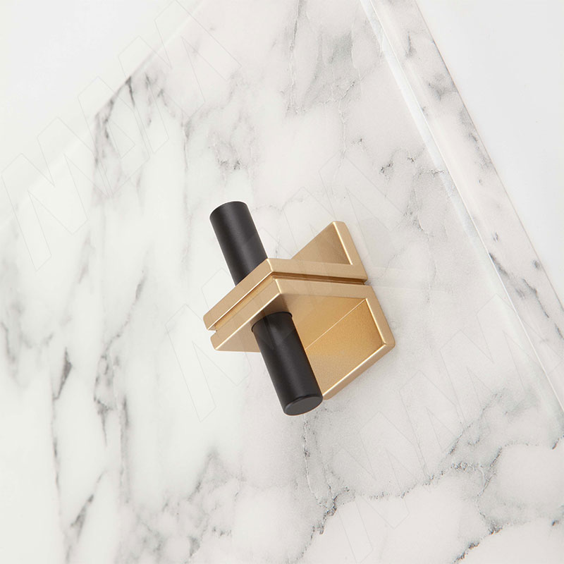 Ручка-кнопка 16мм черный матовый/латунь фото товара 4 - WPO.906.00T.N46C