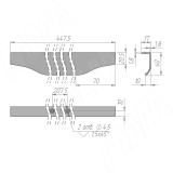 Профиль-ручка 450мм крепление саморезами алюминий полированный (анод) 26.450.AS, фото 2