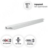 Профиль-ручка 450мм крепление саморезами алюминий матовый (анод) 27.450.7F, фото 1