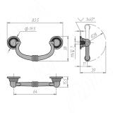 Ручка-скоба 64мм бронза состаренная BH.70.064.ABV, фото 2