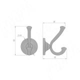 Крючок двухрожковый бронза состаренная HK.38.ABV, фото 3