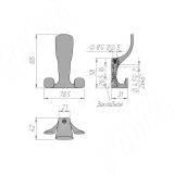 Крючок трехрожковый белый матовый HK.40.WTM, фото 3