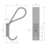 Крючок двухрожковый золото матовое HK.43.GA, фото 2