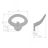 Крючок двухрожковый золото матовое HK.44.GA, фото 5