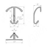 Крючок трехрожковый хром матовый HK.47.SP, фото 2