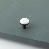 Ручка-кнопка D28мм черный матовый/керамика KH.30.BLM, фото 1