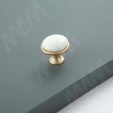 Ручка-кнопка D28мм золото матовое/керамика KH.30.GA, фото 1