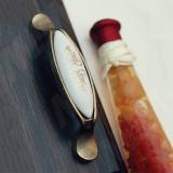 Ручка-скоба 96мм бронза состаренная/керамика золотые узоры M16.01.187.02, фото 1