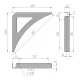 MACAU Менсолодержатель для деревянных полок L-200 мм, графит MAC.001.200.00GF, фото 3