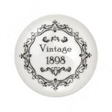 Ручка-кнопка D35мм белый/серебро винтаж керамика Vintage WPO.77.00.Q3.000.T4, фото 1