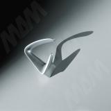 Крючок двухрожковый хром матовый PA.0282.AP, фото 1