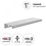 Профиль-ручка 96мм (L=124мм) крепление саморезами алюминий матовый PH.RU01.096.AL, фото 1