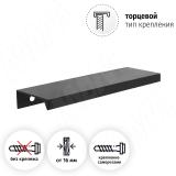 Профиль-ручка 96мм (L=124мм) крепление саморезами черный матовый (краска RAL 9005) PH.RU01.096.BL, фото 1