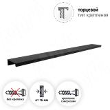 Профиль-ручка 320мм (L=396мм) крепление саморезами черный матовый (краска RAL 9005) PH.RU01.400.BL, фото 1