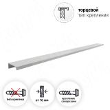 Профиль-ручка L=596мм крепление саморезами алюминий матовый (анод) PH.RU01.600.AL, фото 1