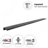 Профиль-ручка L=596мм крепление саморезами черный матовый (краска RAL 9005) PH.RU01.600.BL, фото 1