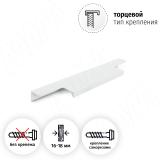 Профиль-ручка 128мм (L=196мм) крепление саморезами белый матовый (краска RAL 9003) PH.RU13.200.WHT, фото 1