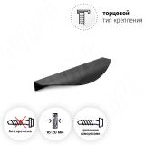 Профиль-ручка 96мм (L=146мм) крепление саморезами черный матовый (краска RAL 9005) PH.RU14.150.BL, фото 1