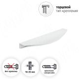Профиль-ручка 128мм (L=196мм) крепление саморезами белый матовый (краска RAL 9003) PH.RU14.200.WHT, фото 1