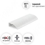 Профиль-ручка 96мм (L=124мм) крепление саморезами белый матовый (краска RAL 9003) PH.RU15.096.WHT, фото 1