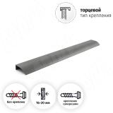 Профиль-ручка 320мм (L=396мм) крепление саморезами графит (краска) PH.RU15.400.GR, фото 1