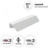 Профиль-ручка 96мм (L=124мм)  крепление саморезами белый матовый PH.RU17.096.WHT, фото 1