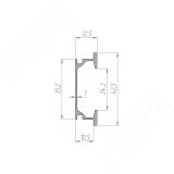 Профиль-ручка крепление саморезами алюминий матовый (анод), L-3000мм PH.RU21.3000.AL PR, фото 2