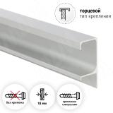 Профиль-ручка крепление саморезами для фасада 18мм, алюминий матовый (анод), L-3000мм PH.RU27.3000.AL PR, фото 1