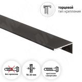 Профиль-ручка крепление саморезами, черный матовый (анод), L-3000мм PH.RU35.3000.7W, фото 1