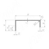 Профиль-ручка крепление саморезами алюминий матовый (анод), L-3000мм PH.RU41.3000.AL PR, фото 1