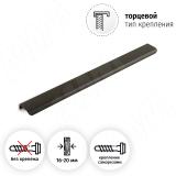Профиль-ручка 384мм (L=446мм) крепление саморезами черный матовый (краска RAL 9005) PH.RU43.450.BL, фото 1