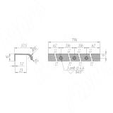 Профиль-ручка 672мм (L=796мм) крепление саморезами алюминий матовый (анод) PH.RU43.800.AL, фото 1