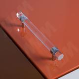 Ручка-рейлинг 160мм хром/пластик прозрачный RE0404/160, фото 1