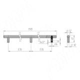 Ручка-рейлинг 1152мм (L=1200мм)мм золото матовое RH.01.1152.GA, фото 6