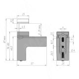 КВАДРО МИНИ Менсолодержатель для деревянных и стеклянных полок 0-25 мм, хром SHH.03.PC, фото 1