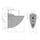 ПЕЛИКАН Менсолодержатель для деревянных и стеклянных полок 0-25 мм, никель матовый SHH.07.SN, фото 1