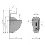 ПЕЛИКАН Менсолодержатель для деревянных и стеклянных полок 0-20 мм, черный матовый SHH.08.BLM, фото 1