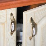 Ручка-скоба 96мм бронза состаренная/керамика золотые узоры UP183AB/MLK, фото 1