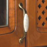 Ручка-скоба 96мм бронза состаренная/керамика состаренная UP194AB/MLK, фото 1