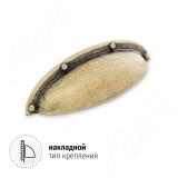 Ручка-раковина 64мм бронза состаренная WMN.5230.064.00D1, фото 1