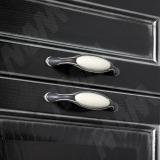 Ручка-скоба 96мм серебро черненое/слоновая кость керамика молочная WMN.771.096.00C2, фото 1