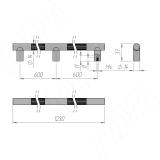 Ручка-рейлинг 1200мм латунь WMN.887.1200.6C6C, фото 1