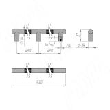 Ручка-рейлинг 900мм никель матовый/бронза alucover WMN.887.900.6BG7, фото 3