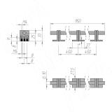 Ручка-рейлинг 900мм никель матовый/бронза alucover WMN.906.900.6BG7, фото 5